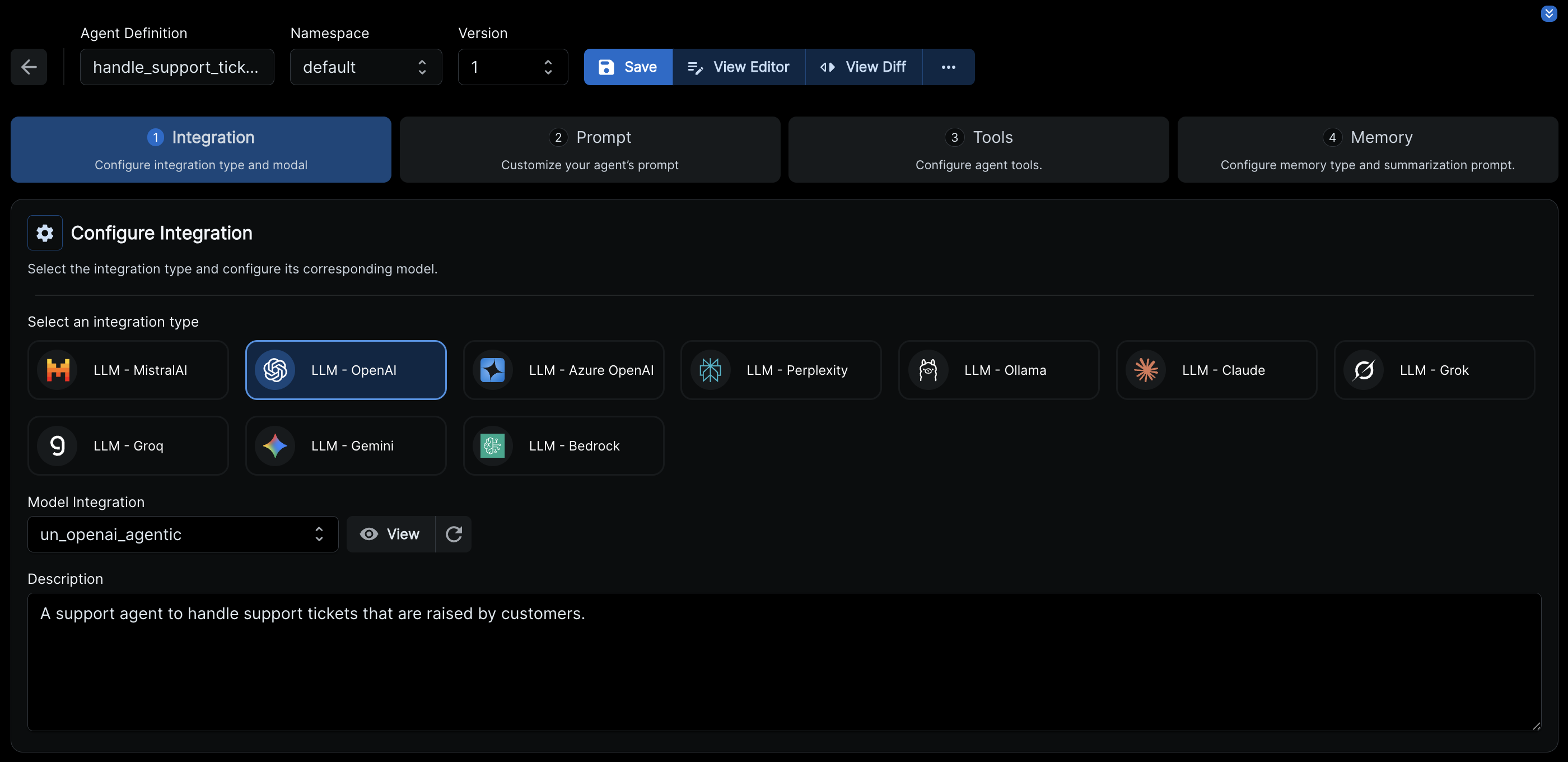 Agentic flow overview in dark mode